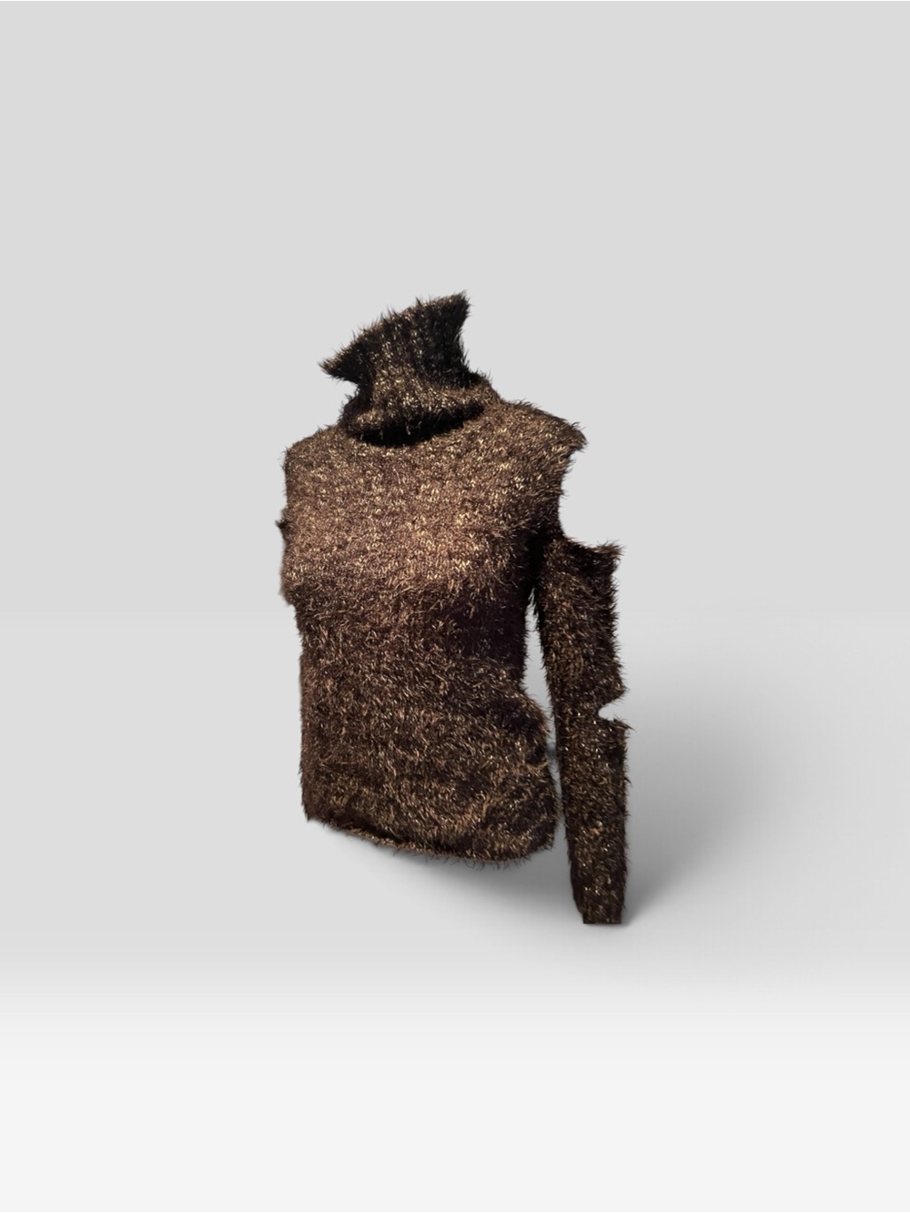 Jonathan Simkhai Brown Faux-Fur Turtleneck Sweater